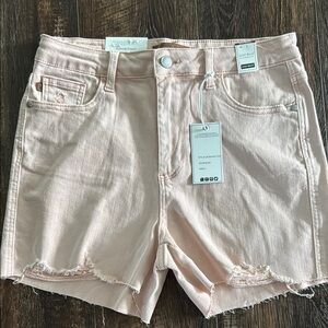 Judy blue Light Pink Distressed Women Shorts NWT size Large